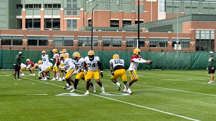 Jordan Love and the offense go through drills at practice on Wednesday. Jordan Love and the offense go through drills at practice on Wednesday.