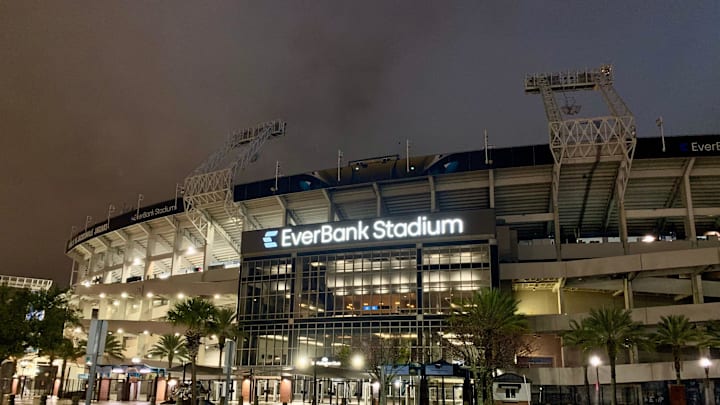 EverBank, whose logo is prominently displayed on Jan. 13, 2025, is set to keep its name on the city-owned football stadium where the Jaguars play through the 2027 football season. EverBank, whose logo is prominently displayed on Jan. 13, 2025, is set to keep its name on the city-owned football stadium where the Jaguars play through the 2027 football season.