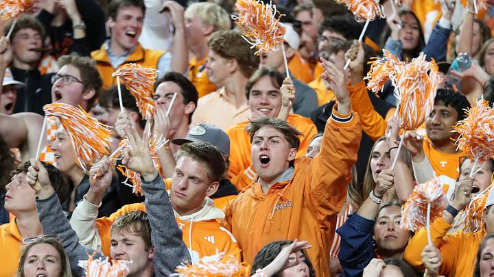 Oct 17, 2026; Knoxville, Tennessee, USA; Tennessee Volunteers fans cheer during the second half against the Alabama Crimson Tide at Neyland Stadium. Mandatory Credit: Randy Sartin-Imagn Images Oct 17, 2026; Knoxville, Tennessee, USA; Tennessee Volunteers fans cheer during the second half against the Alabama Crimson Tide at Neyland Stadium. Mandatory Credit: Randy Sartin-Imagn Images