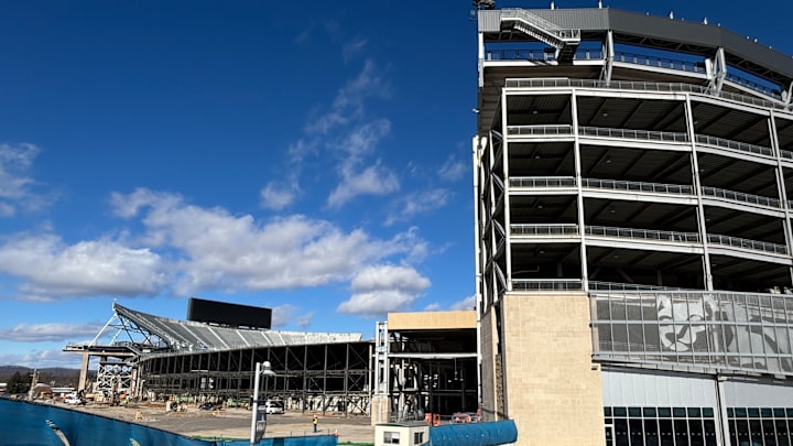 A view of the ongoing construction at Penn State's Beaver Stadium on Feb. 4, 2025.