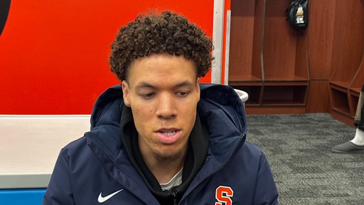 SU's top shooter Nate Kingz was held to just one made 3 in the loss to Miami Saturday. SU's top shooter Nate Kingz was held to just one made 3 in the loss to Miami Saturday.