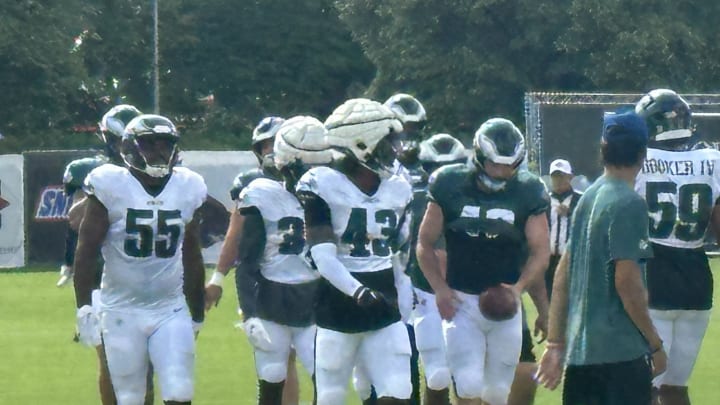 The Eagles put on the pads on July 30, 2024 The Eagles put on the pads on July 30, 2024
