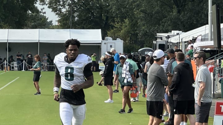 Eagles S C.J. Gardner-Johnson returned to team drills on Sunday. Aug. 18, 2024 Eagles S C.J. Gardner-Johnson returned to team drills on Sunday. Aug. 18, 2024