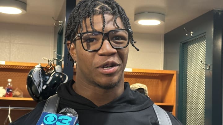 Eagles edge rusher Nolan Smith. Eagles edge rusher Nolan Smith.