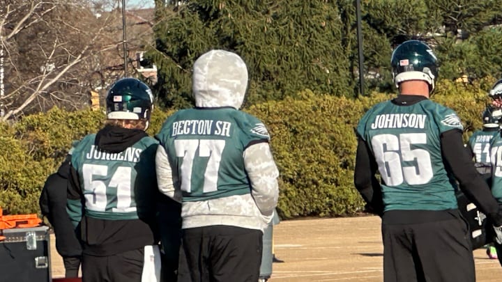 Lane Johnson returned to practice on Dec. 12, 2024 Lane Johnson returned to practice on Dec. 12, 2024