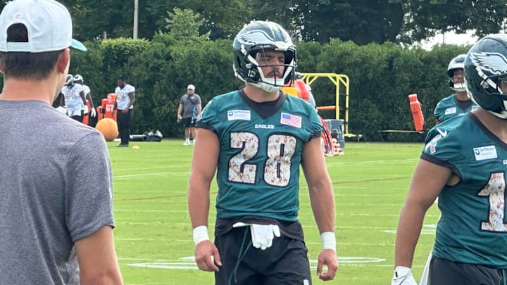 Eagles RB Will Shipley on July 26, 2025.