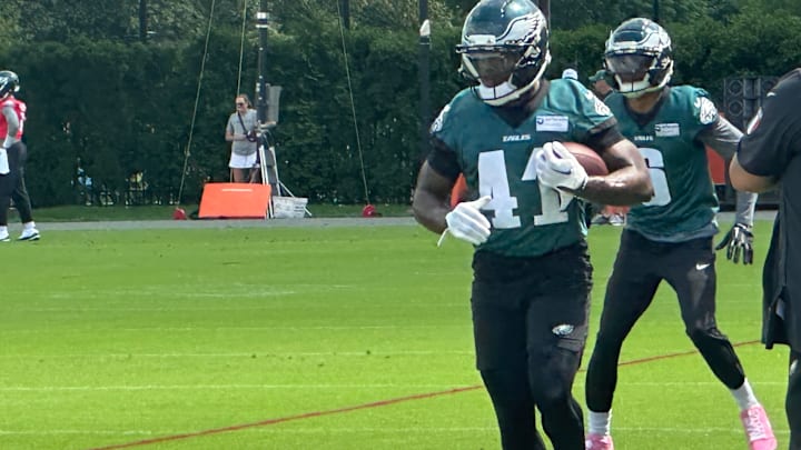 Eagles rookie WR Darius Cooper goes through a drill.