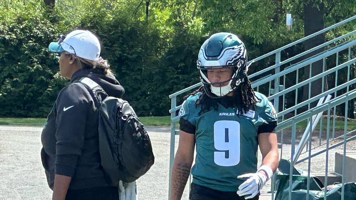 Eagles first-round pick Makai Lemon makes his practice debut at rookie camp on May 1, 2026. Eagles first-round pick Makai Lemon makes his practice debut at rookie camp on May 1, 2026.