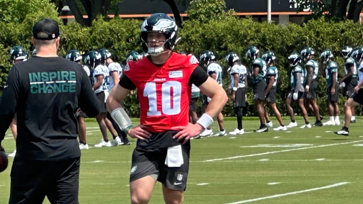 Eagles QB Cole Payton at rookie camp on May 1, 2026.