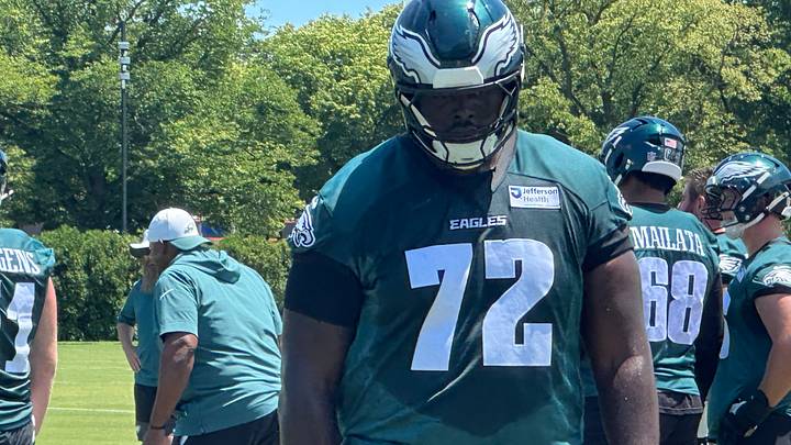 Eagles rookie OT Markell Bell at minicamp. Eagles rookie OT Markell Bell at minicamp.