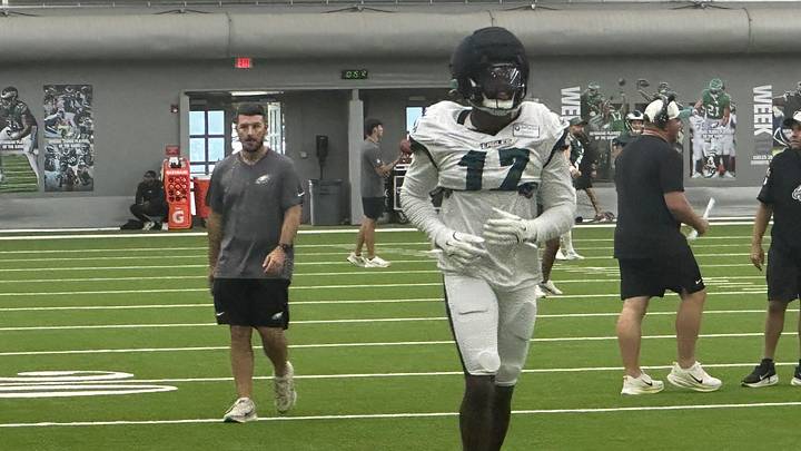 Arnold Ebiketie at Eagles practice on Aug. 3, 2026 Arnold Ebiketie at Eagles practice on Aug. 3, 2026