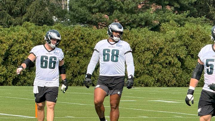 Could this be what the left side of the Eagles' offensive line looks like - Drew Kendall next to Jordan Mailata - with Landon Dickerson expected to miss at least a month? Could this be what the left side of the Eagles' offensive line looks like - Drew Kendall next to Jordan Mailata - with Landon Dickerson expected to miss at least a month?