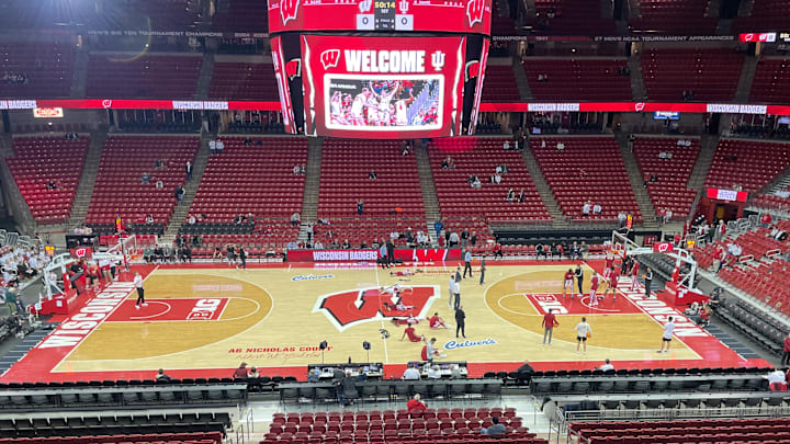Pregame at Wisconsin's Kohl Center in Madison, Wis. Indiana and No. 21 Wisconsin played on Feb. 4, 2025.