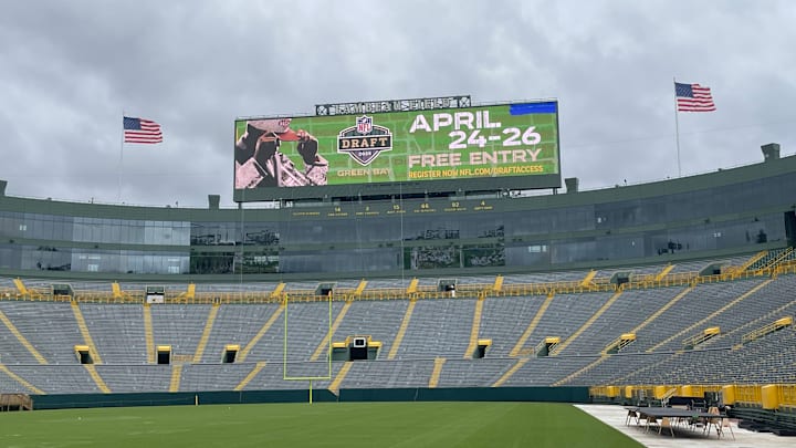 The scene at Lambeau Field before the NFL Draft.