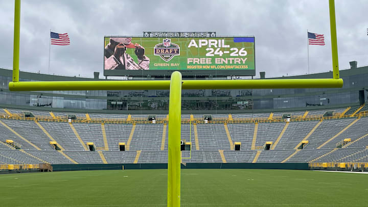 The NFL Draft scene at Lambeau Field. The NFL Draft scene at Lambeau Field.