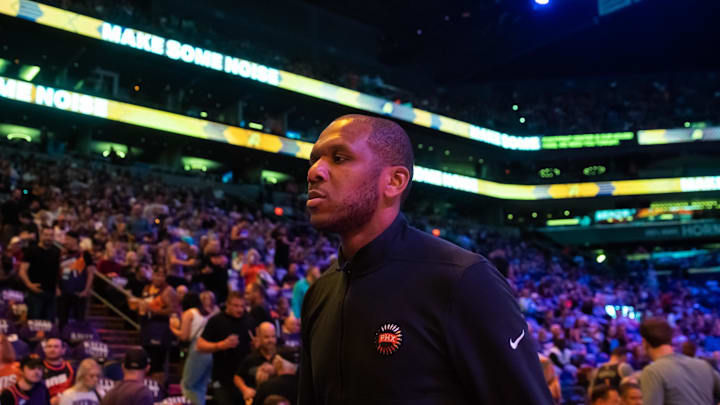 May 5, 2023; Phoenix, Arizona, USA; Phoenix Suns general manager James Jones prior to the game
