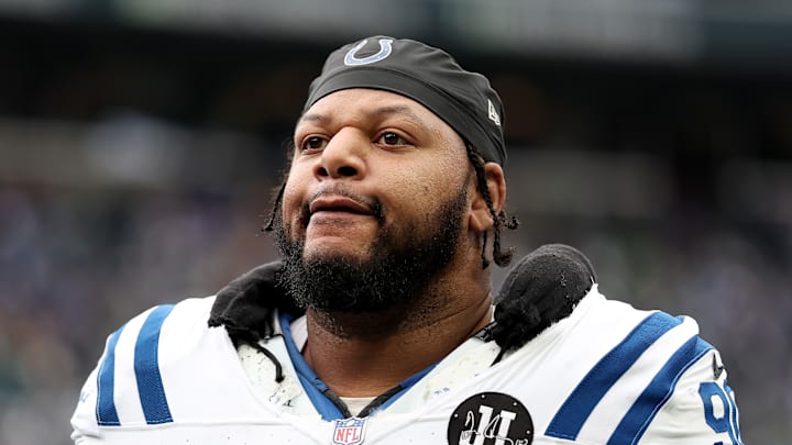 Grover Stewart of the Indianapolis Colts pregame Grover Stewart of the Indianapolis Colts pregame