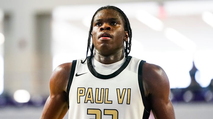 Paul VI Panthers guard Jordan Smith (23) prepares to shoot free throws during the third quarter of the City of Palms Classic first round game against the Garfield Heights Bulldogs at Suncoast Credit Union Arena in Fort Myers, Fla., on Thursday, Dec. 18, 2025.