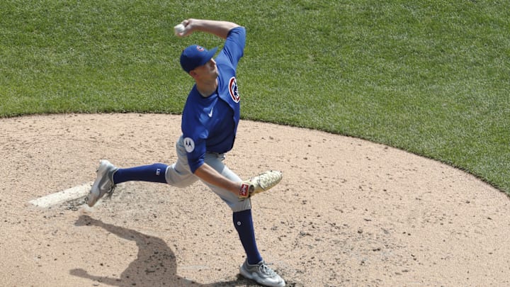 Aug 28, 2024; Pittsburgh, Pennsylvania, USA;  Chicago Cubs relief pitcher Drew Smyly (11) pitches against the Pittsburgh Pirates during the fourth inning at PNC Park. Mandatory Credit: Charles LeClaire-Imagn Images