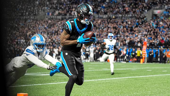 Carolina Panthers wide receiver Tetairoa McMillan makes a catch for a touchdown against Detroit Lions cornerback D.J. Reed during the first half at Bank of America Stadium in Charlotte on Sunday, Oct. 4, 2026. Carolina Panthers wide receiver Tetairoa McMillan makes a catch for a touchdown against Detroit Lions cornerback D.J. Reed during the first half at Bank of America Stadium in Charlotte on Sunday, Oct. 4, 2026.