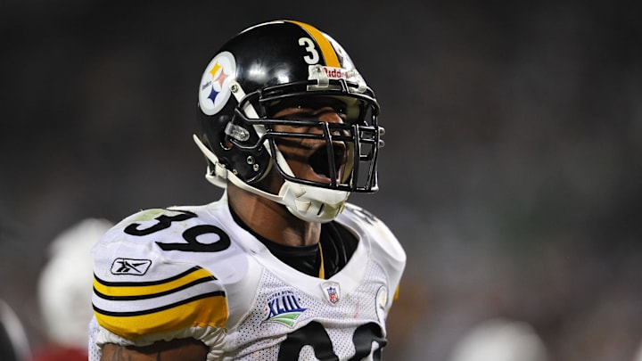 Feb 1, 2009; Tampa, FL, USA; Pittsburgh Steelers running back Willie Parker (39) reacts in the third quarter of Super Bowl XLIII against the Arizona Cardinals at Raymond James Stadium.  Mandatory Credit: Matt Cashore-Imagn Images