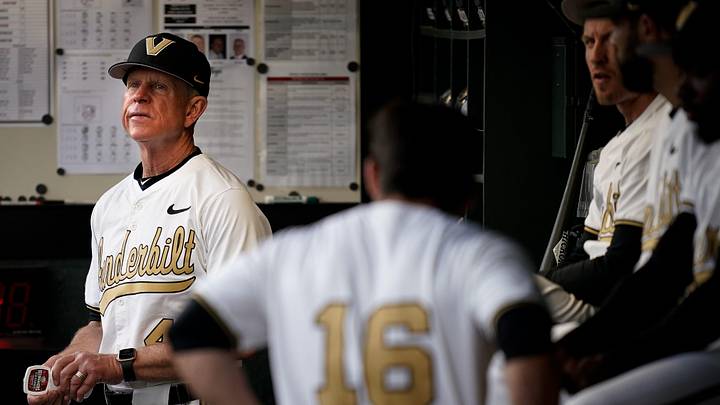Vanderbilt coach Tim Corbin works with his team before a game against Louisville at Hawkins Field in Nashville, Tenn., Tuesday, May 5, 2026. Vanderbilt coach Tim Corbin works with his team before a game against Louisville at Hawkins Field in Nashville, Tenn., Tuesday, May 5, 2026.
