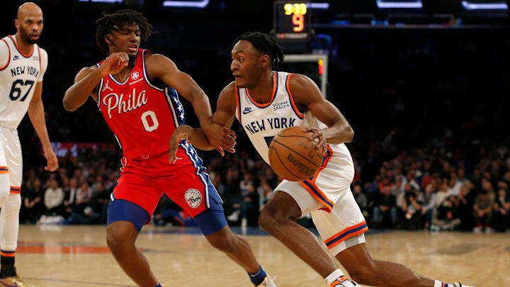 Tyrese Maxey, Philadelphia 76ers and Immanuel Quickley,, New York Knicks
