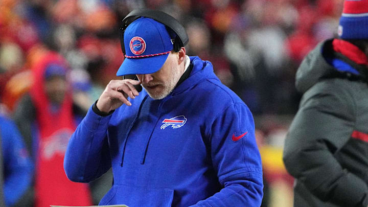 Jan 26, 2025; Kansas City, MO, USA; Buffalo Bills head coach Sean McDermott.