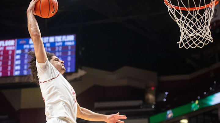 Florida State Seminoles guard Lajae Jones (10) shoots for two. The Florida State Seminoles defeated the Alcorn State Braves 108-76 on Tuesday, Nov. 4, 2025. Florida State Seminoles guard Lajae Jones (10) shoots for two. The Florida State Seminoles defeated the Alcorn State Braves 108-76 on Tuesday, Nov. 4, 2025.