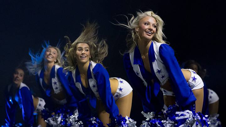 Dallas Cowboys Cheerleaders close with “Thunderstruck” during their final tour stop at the Abraham Chavez Theatre in El Paso