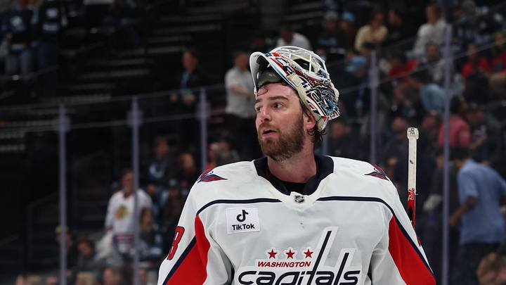 Mar 26, 2026; Salt Lake City, Utah, USA; Washington Capitals goaltender Logan Thompson (48) reacts after a play against the Utah Mammoth during the third period at Delta Center. Mandatory Credit: Rob Gray-Imagn Images Mar 26, 2026; Salt Lake City, Utah, USA; Washington Capitals goaltender Logan Thompson (48) reacts after a play against the Utah Mammoth during the third period at Delta Center. Mandatory Credit: Rob Gray-Imagn Images