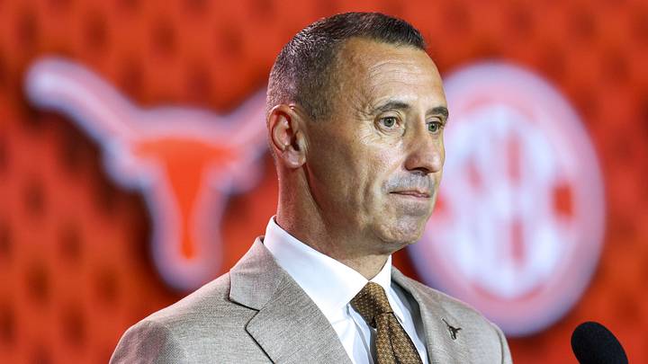 Texas Longhorns head coach Steve Sarkisian speaks to the press during SEC Football Kickoff Media Day Texas Longhorns head coach Steve Sarkisian speaks to the press during SEC Football Kickoff Media Day