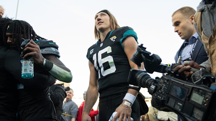 Dec 18, 2022; Jacksonville, Florida, USA;  Jacksonville Jaguars quarterback Trevor Lawrence (16).