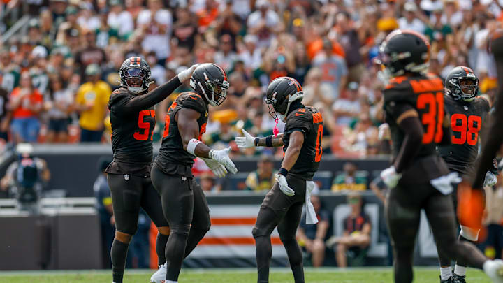 Myles Garrett, Greg Newsome: Green Bay Packers v Cleveland Browns