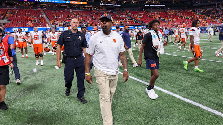 Fran Brown updated his remarks from earlier this week on Thursday, saying that Syracuse football is a "big-time job."