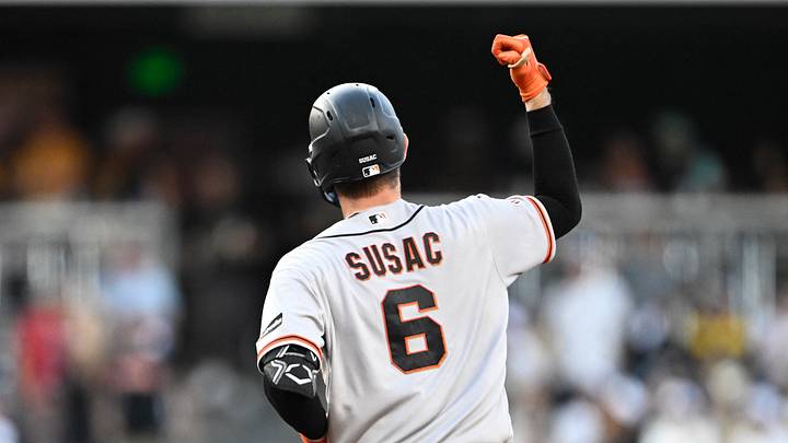 Daniel Susac rounds the bases after hitting a two-run home run against the San Diego Padres at Petco Park. Mandatory Credit: Denis Poroy-Imagn Images
