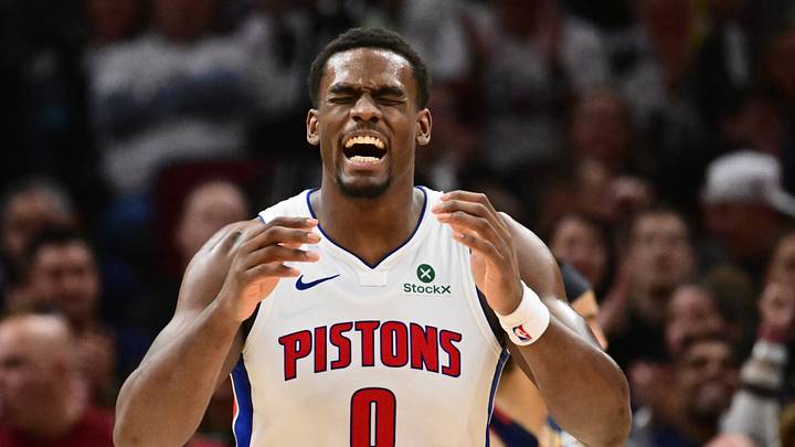 May 11, 2026; Cleveland, Ohio, USA; Detroit Pistons center Jalen Duren (0) reacts after a play against the Cleveland Cavaliers during the second half of game four in the second round of the 2026 NBA Playoffs at Rocket Arena. Mandatory Credit: Ken Blaze-Imagn Images May 11, 2026; Cleveland, Ohio, USA; Detroit Pistons center Jalen Duren (0) reacts after a play against the Cleveland Cavaliers during the second half of game four in the second round of the 2026 NBA Playoffs at Rocket Arena. Mandatory Credit: Ken Blaze-Imagn Images