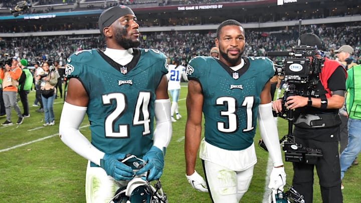 Nov 5, 2023; Philadelphia, Pennsylvania, USA; Philadelphia Eagles cornerback James Bradberry (24)