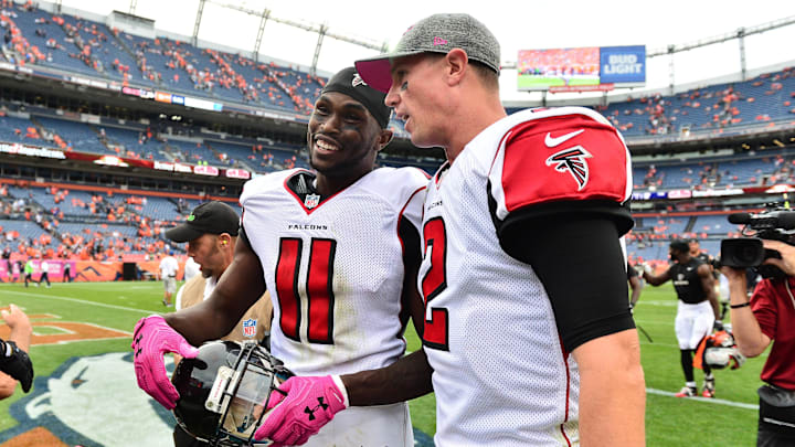 Atlanta Falcons wide receiver Julio Jones (11) and quarterback Matt Ryan.