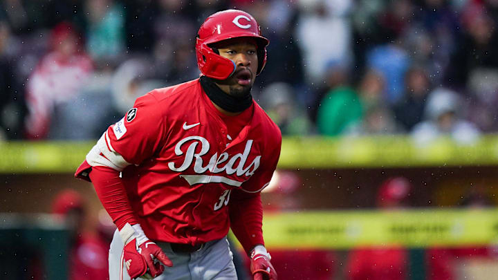 Reds prospects outfielder Will Benson (30) runs the bases after hitting a homer in the third inning of the final spring training game between the Cincinnati Reds and Reds prospects, Tuesday, March 25, 2025, at Day Air Ballpark in Dayton.