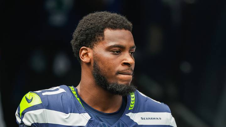 Seattle Seahawks cornerback Devon Witherspoon (21) looks on