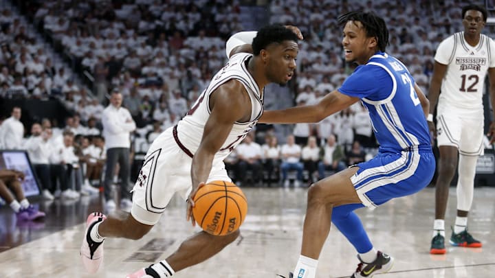 Feb 27, 2024; Starkville, Mississippi, USA; Mississippi State Bulldogs guard Josh Hubbard (13)