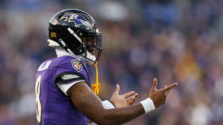 Dec 7, 2025; Baltimore, Maryland, USA; Baltimore Ravens quarterback Lamar Jackson (8) reacts after a play against the Pittsburgh Steelers during the second half at M&T Bank Stadium. Mandatory Credit: Peter Casey-Imagn Images Dec 7, 2025; Baltimore, Maryland, USA; Baltimore Ravens quarterback Lamar Jackson (8) reacts after a play against the Pittsburgh Steelers during the second half at M&T Bank Stadium. Mandatory Credit: Peter Casey-Imagn Images