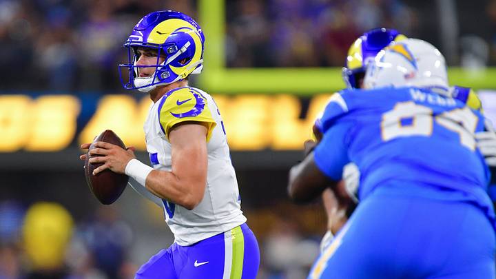 Aug 27, 2026; Inglewood, California, USA; Los Angeles Rams quarterback Ty Simpson (15) moves out to pass against the Los Angeles Chargers during the first half at SoFi Stadium. Mandatory Credit: Gary A. Vasquez-Imagn Images Aug 27, 2026; Inglewood, California, USA; Los Angeles Rams quarterback Ty Simpson (15) moves out to pass against the Los Angeles Chargers during the first half at SoFi Stadium. Mandatory Credit: Gary A. Vasquez-Imagn Images