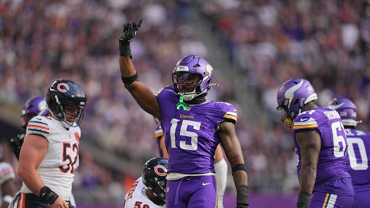 Minnesota Vikings linebacker Dallas Turner (15)has plenty of breakout potential heading into the 2026 fantasy football season. Brad Rempel-Imagn Images