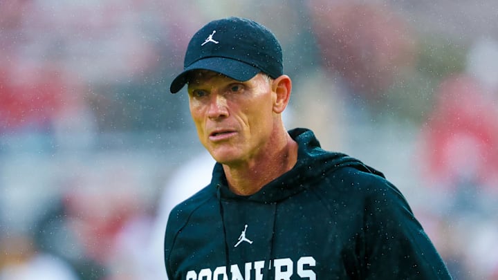 Oklahoma Sooners head coach Brent Venables before the game against the Ole Miss Rebels at Gaylord Family-Oklahoma Memorial Stadium. 