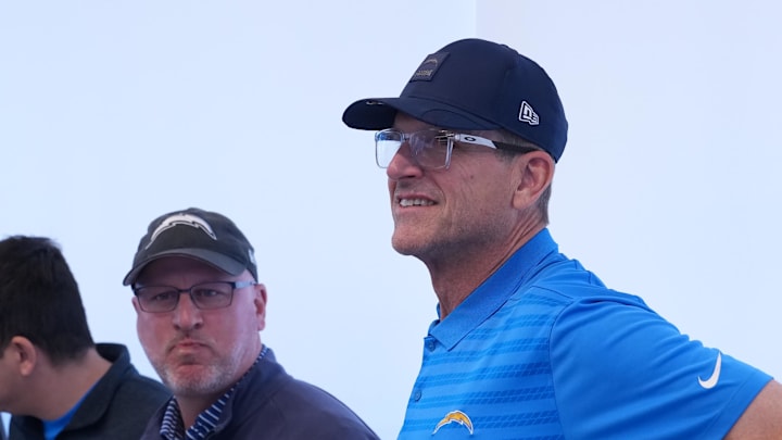 Jim Harbaugh and Joe Hortiz Jim Harbaugh and Joe Hortiz