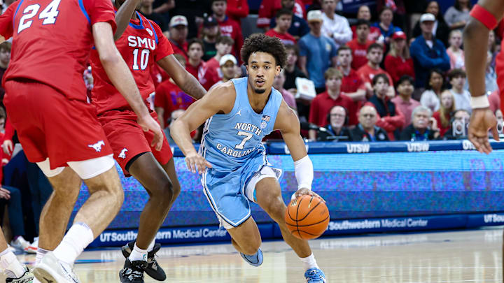 Seth Trimble drives into the paint versus SMU