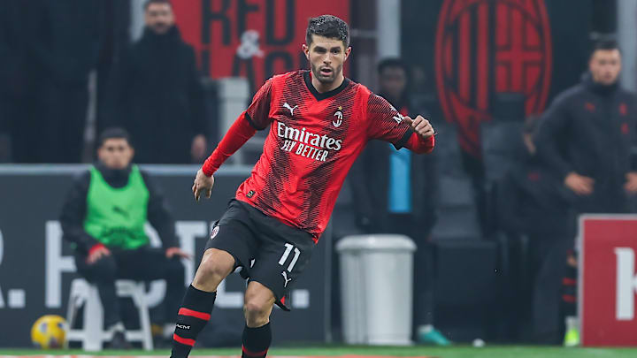 Christian Pulisic of AC Milan seen in action during the...