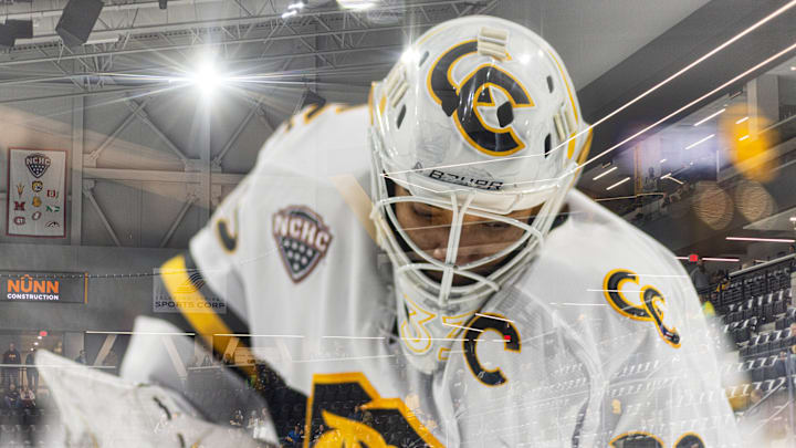 Colorado College goaltender Kaidan Mbereko is on one of the few hockey teams set to play a weekend series prior to 2025 Winter Break. Colorado College goaltender Kaidan Mbereko is on one of the few hockey teams set to play a weekend series prior to 2025 Winter Break.